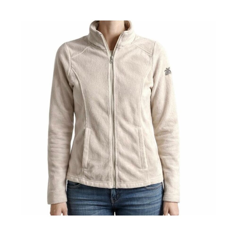 ZeroXposur Fleece Jacket Womens Size S White Zip Up Front Pockets Cozy Warm
